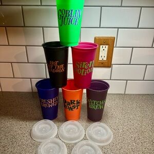 Set of Starbucks Halloween themed reusable cups